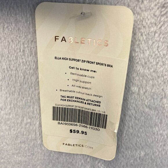 NWT Fabletics Ella High Support Zip Front Sports Bra Small S Black Gray Camo - Picture 4 of 10